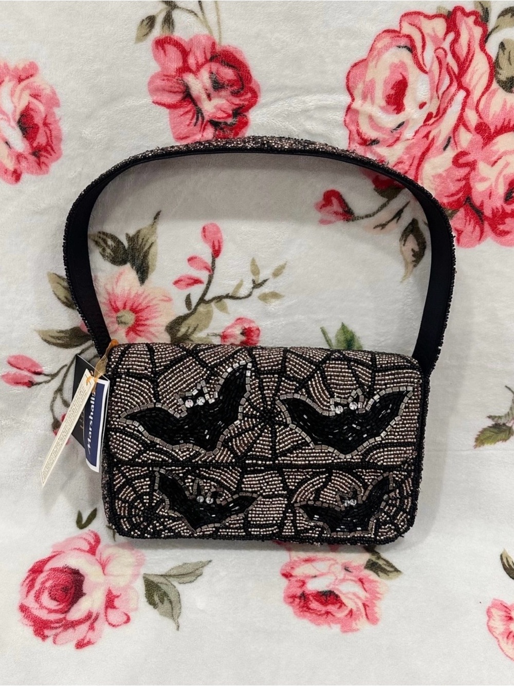Beaded Bat Spiderweb Shoulder Bag Made in India